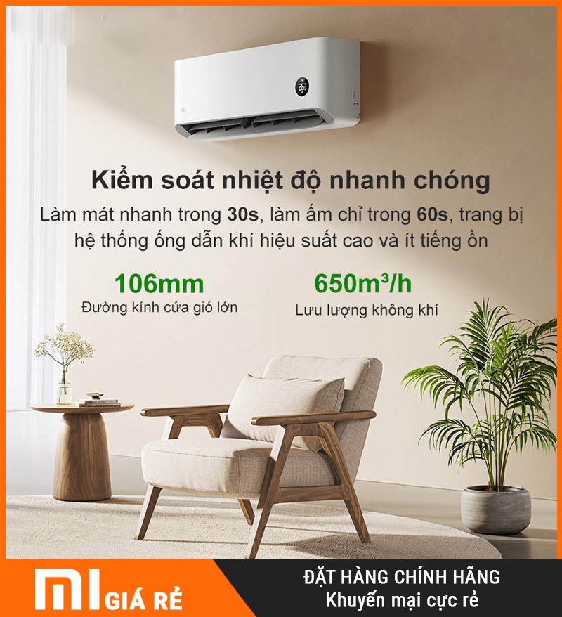 Điều Hòa Xiaomi Mijia KFR-26GW/V1A1 1HP 2 Chiều Cao Cấp