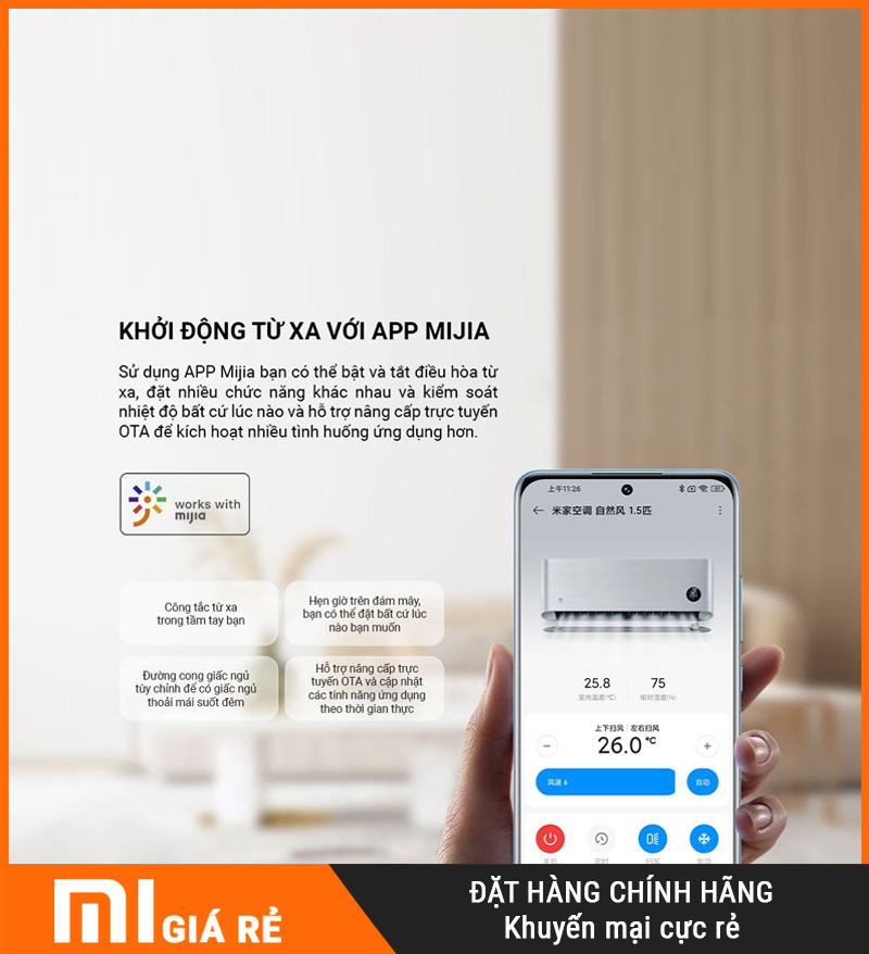 Điều Hòa 2 Chiều Xiaomi Inverter KFR-35GW/M3A1 1.5HP Cao Cấp