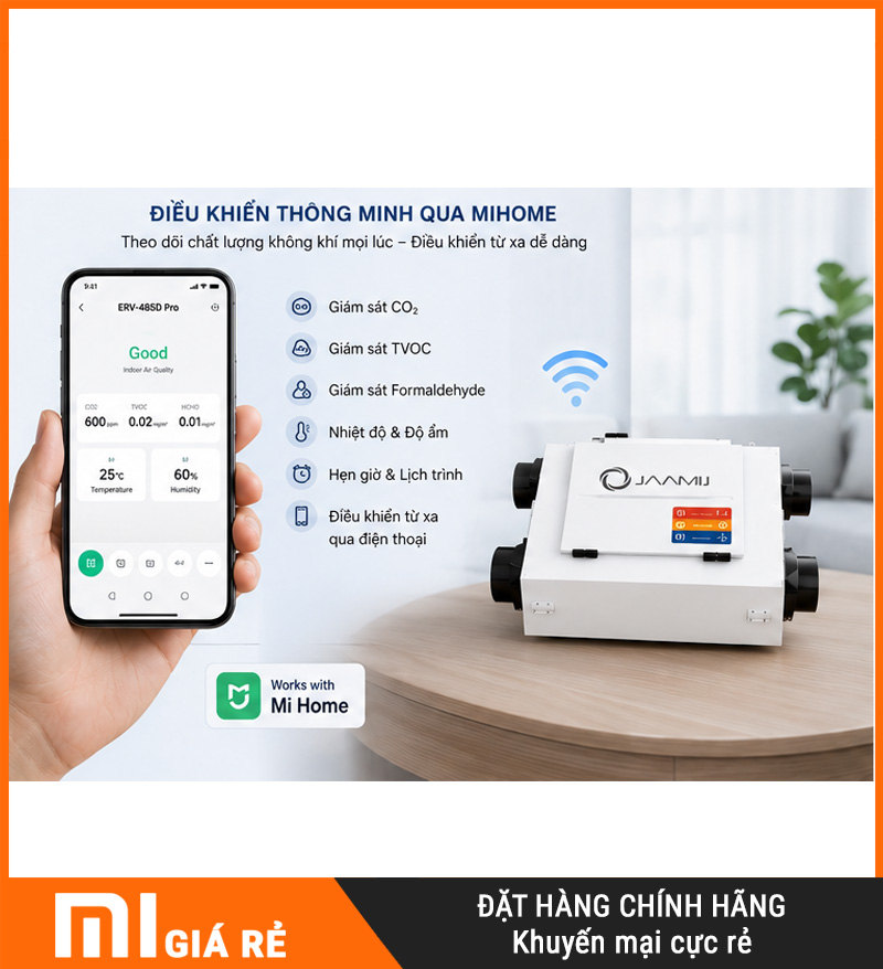 Máy Cấp Khí Tươi 2 Chiều JaamiJ ERV-250D Pro