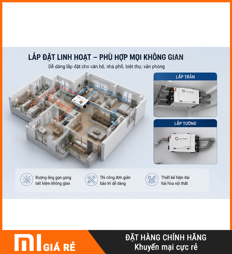 Máy Cấp Khí Tươi 2 Chiều JaamiJ ERV-380D Pro