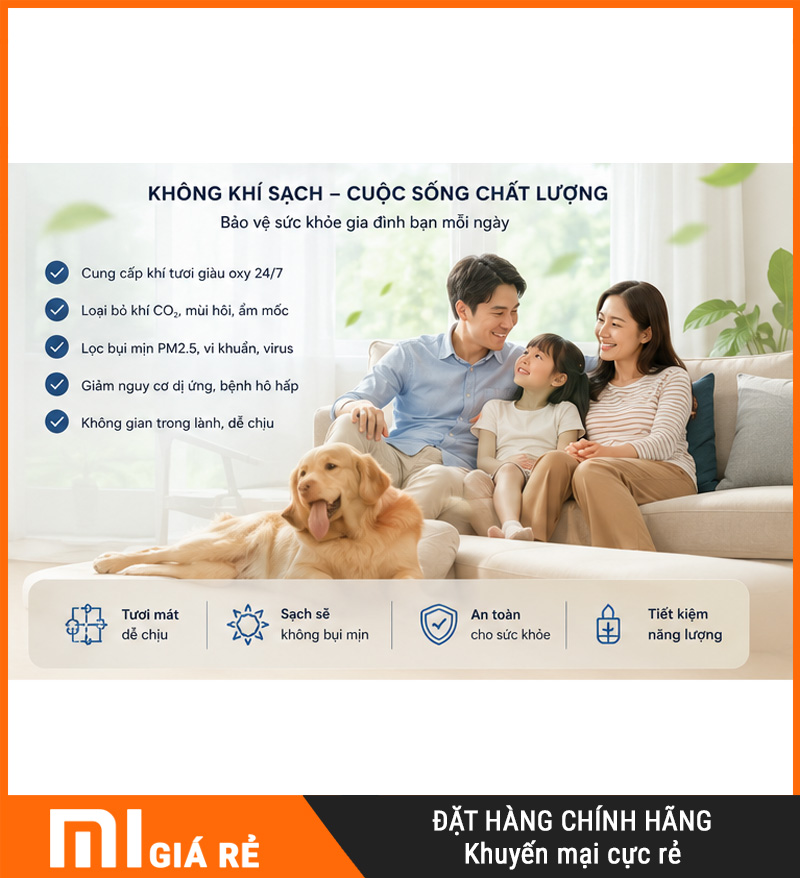 Máy Cấp Khí Tươi 2 Chiều JaamiJ ERV-485D Pro