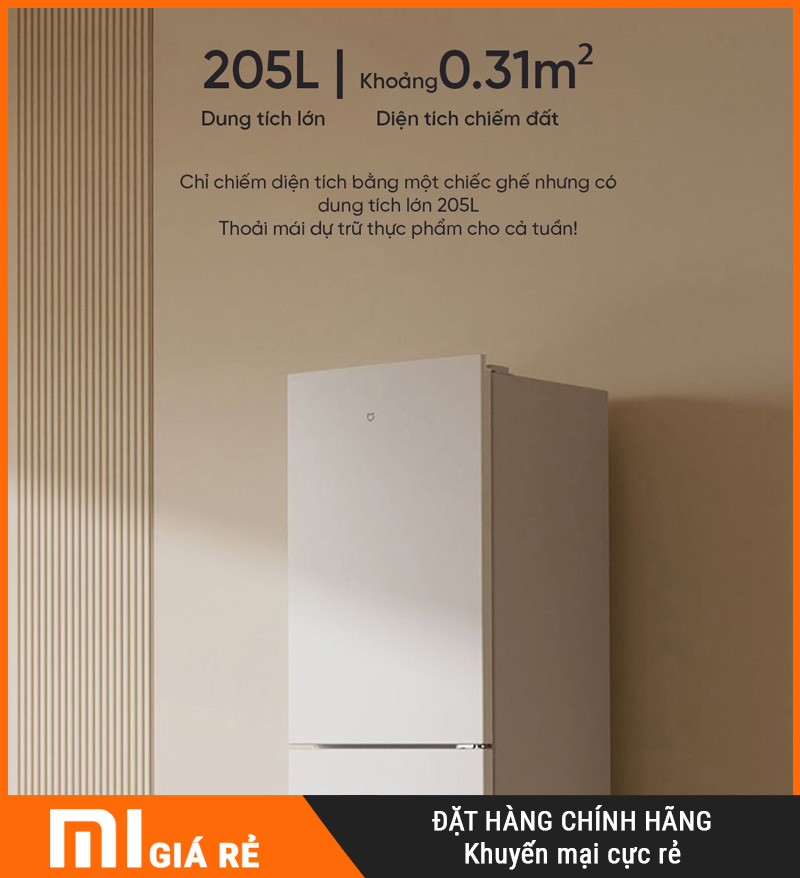 Tủ Lạnh 3 Cánh Xiaomi Mijia 205L Ngăn Đông Mềm