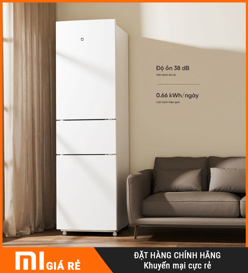 Tủ Lạnh 3 Cánh Xiaomi Mijia 205L Ngăn Đông Mềm