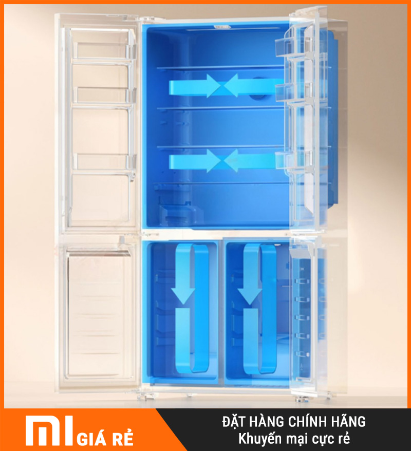 Tủ Lạnh Xiaomi Mijia 518L Âm Tường 4 Cánh Có Ngăn Đông Mềm 
