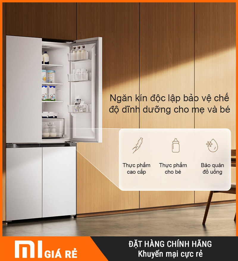Tủ Lạnh Xiaomi Mijia 518L Âm Tường 4 Cánh Có Ngăn Đông Mềm 